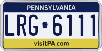 PA license plate LRG6111