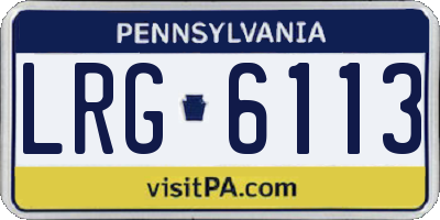 PA license plate LRG6113