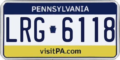 PA license plate LRG6118