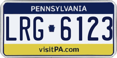 PA license plate LRG6123