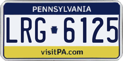 PA license plate LRG6125
