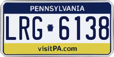PA license plate LRG6138