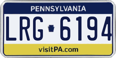 PA license plate LRG6194