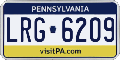 PA license plate LRG6209