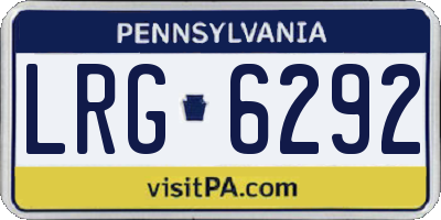 PA license plate LRG6292