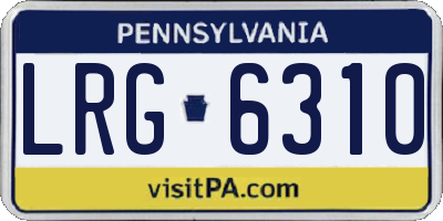 PA license plate LRG6310