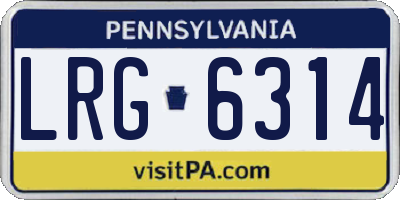 PA license plate LRG6314