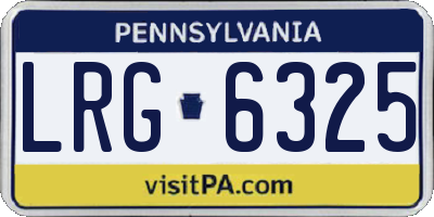 PA license plate LRG6325