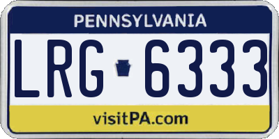 PA license plate LRG6333
