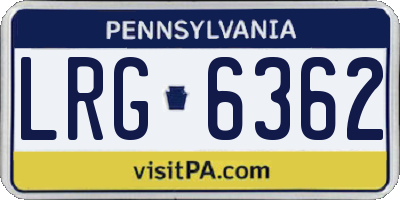 PA license plate LRG6362