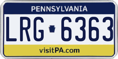PA license plate LRG6363