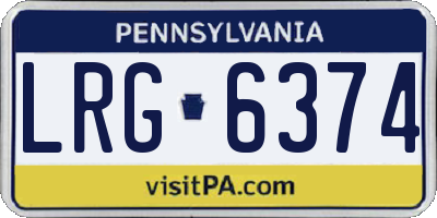 PA license plate LRG6374