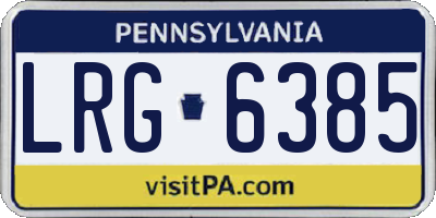 PA license plate LRG6385