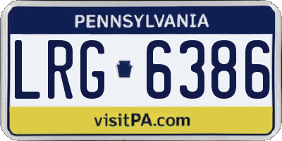 PA license plate LRG6386