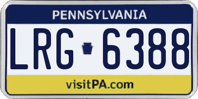 PA license plate LRG6388
