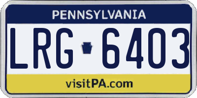 PA license plate LRG6403