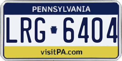 PA license plate LRG6404