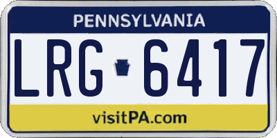 PA license plate LRG6417