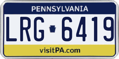PA license plate LRG6419