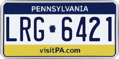 PA license plate LRG6421