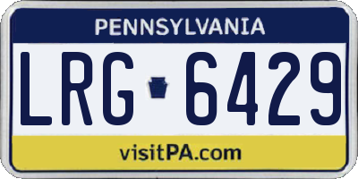 PA license plate LRG6429