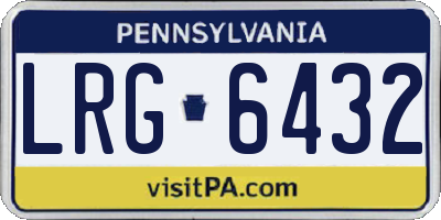 PA license plate LRG6432