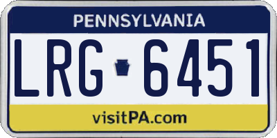 PA license plate LRG6451