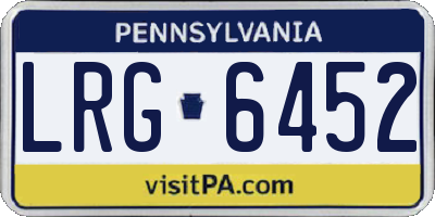 PA license plate LRG6452