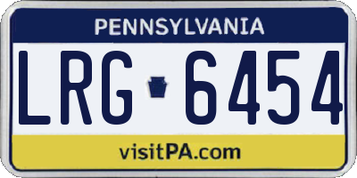 PA license plate LRG6454