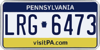 PA license plate LRG6473