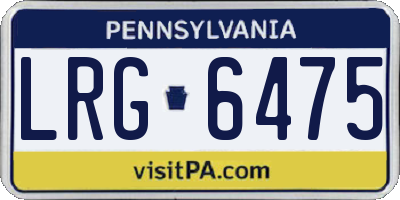 PA license plate LRG6475