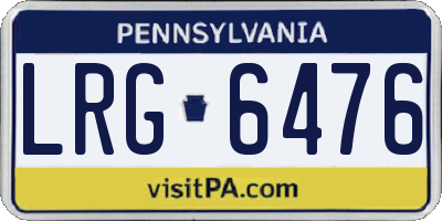 PA license plate LRG6476