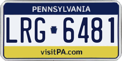 PA license plate LRG6481