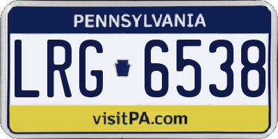 PA license plate LRG6538