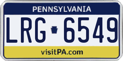PA license plate LRG6549