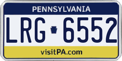 PA license plate LRG6552