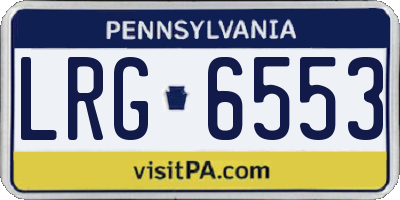 PA license plate LRG6553