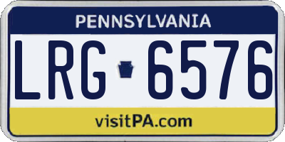 PA license plate LRG6576