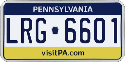 PA license plate LRG6601