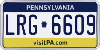 PA license plate LRG6609