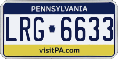 PA license plate LRG6633