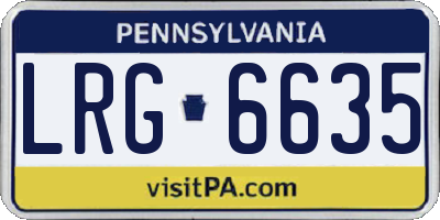 PA license plate LRG6635