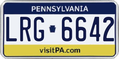 PA license plate LRG6642