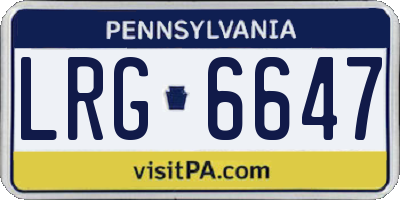 PA license plate LRG6647