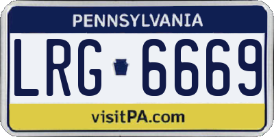 PA license plate LRG6669