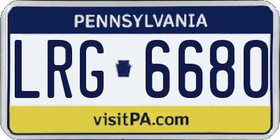 PA license plate LRG6680