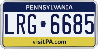 PA license plate LRG6685