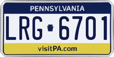 PA license plate LRG6701