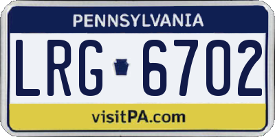 PA license plate LRG6702