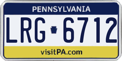 PA license plate LRG6712